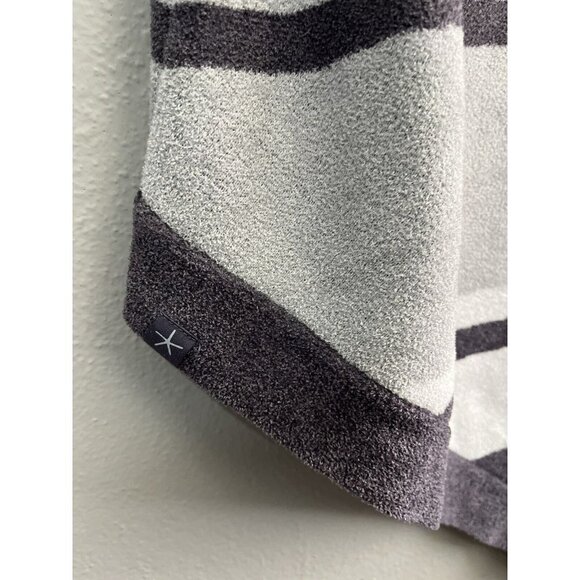 Barefoot Dreams One Size Cozy Chic Ultra Lite Gray Purple Striped Poncho SOFT - Picture 3 of 10